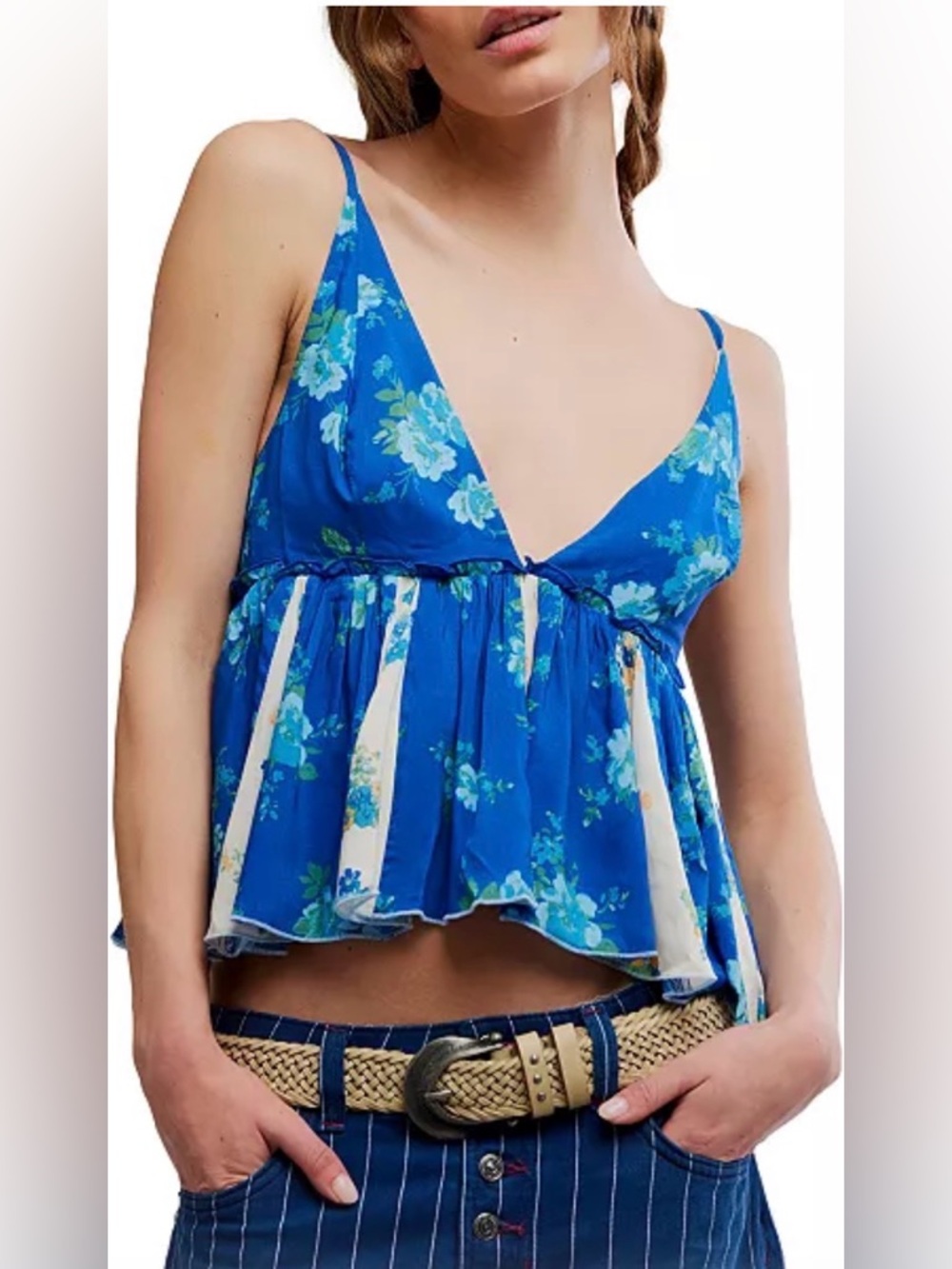 Tillie Top NWOT blue combo